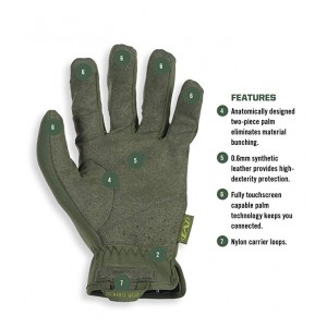 Перчатки Mechanix Tactical FastFit Olive Drab | цвет зеленый | (FFTAB-60)